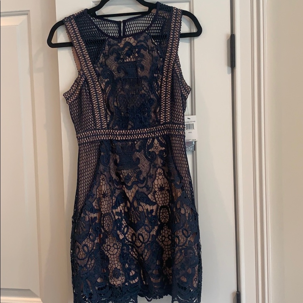 Aqua navy cocktail dress NEW WITH TAGS size S